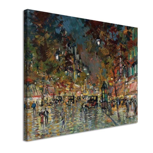 Πίνακας ζωγραφικής Paris by night Korovin K. Καμβάς τελαρωμένος Όψη 4