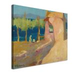 Canvas print House and people on the shore Oikonomou M. Framed canvas View 4