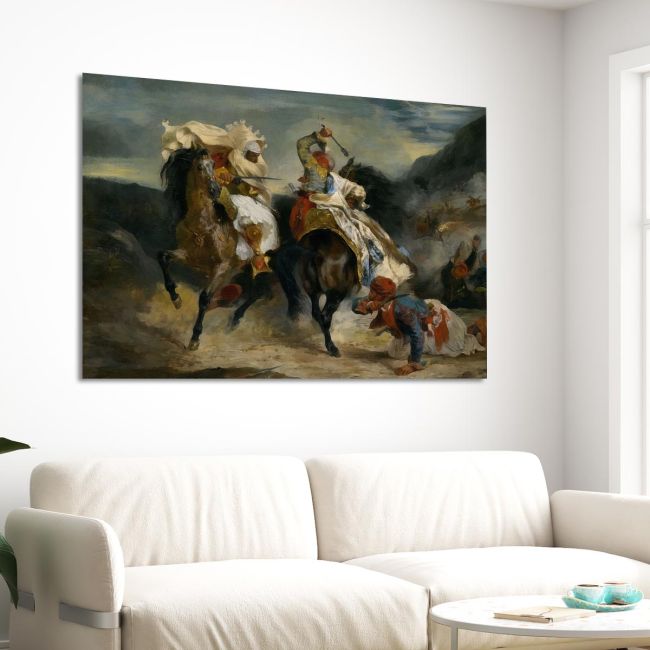 Canvas print The Combat of the Giaour and Hassan Delacroix Eugene Framed canvas View 3