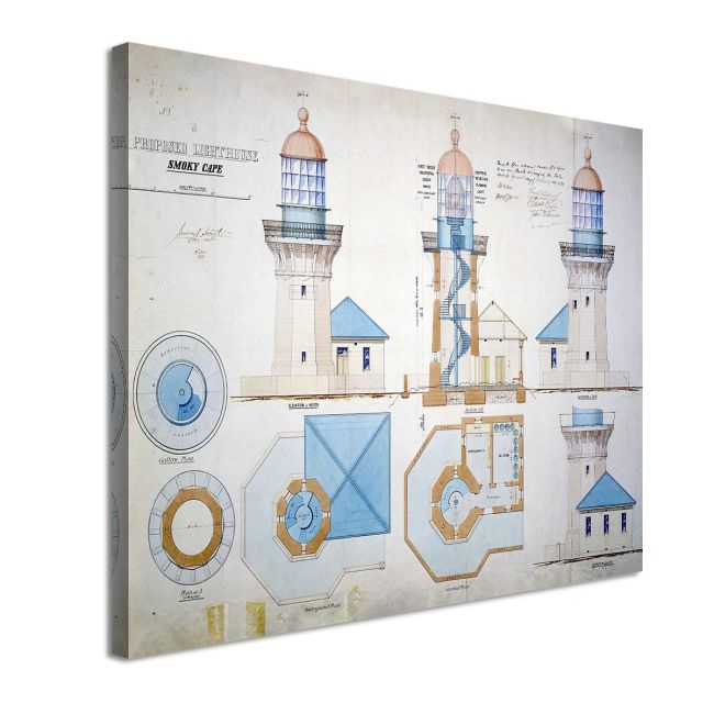 Canvas print The lighhouse blueprint Framed canvas View 4