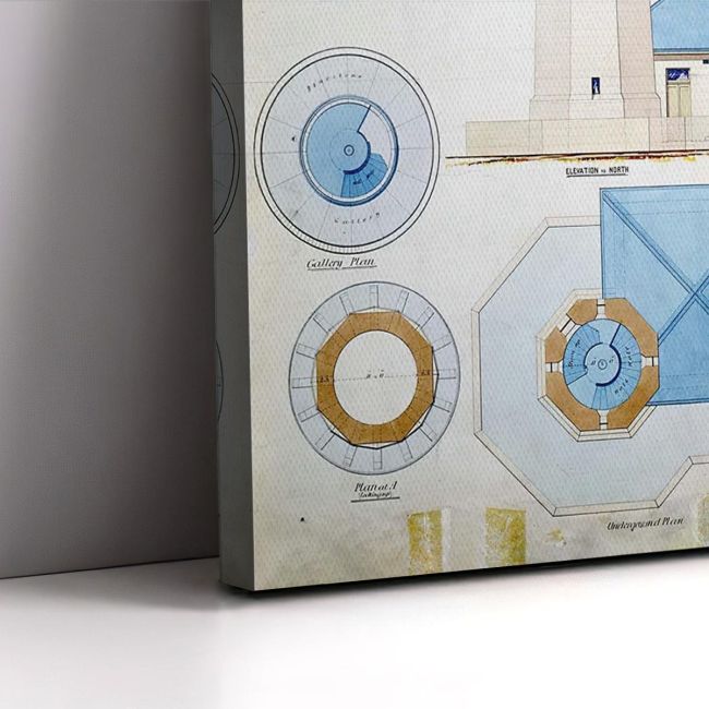 Πίνακας σε καμβά The lighhouse blueprint Καμβάς τελαρωμένος Όψη 5