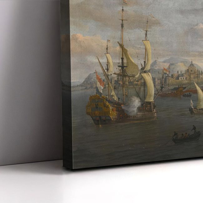 Πίνακας ζωγραφικής Το λιμάνι του Ναυπλίου Storck A. Καμβάς τελαρωμένος Όψη 5