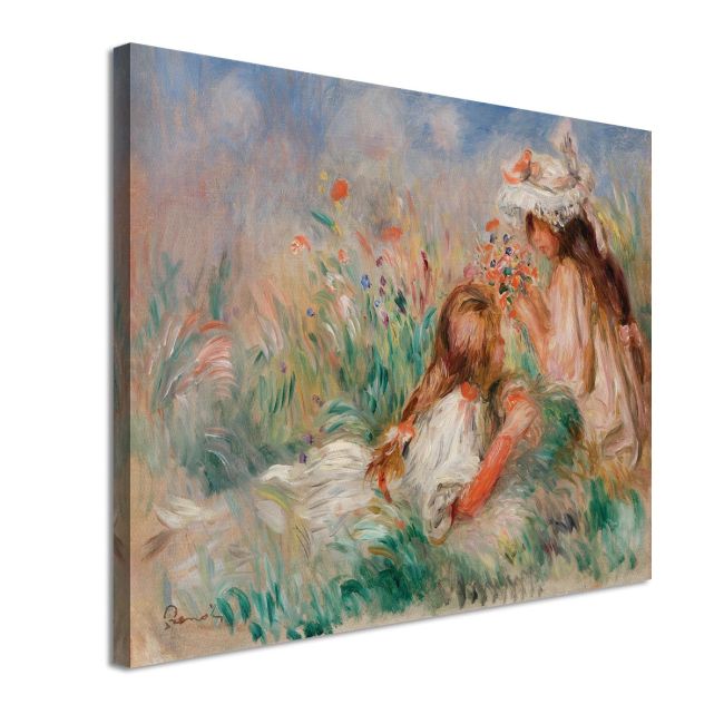 Πίνακας ζωγραφικής Girls in the grass  Renoir A. Καμβάς τελαρωμένος Όψη 4