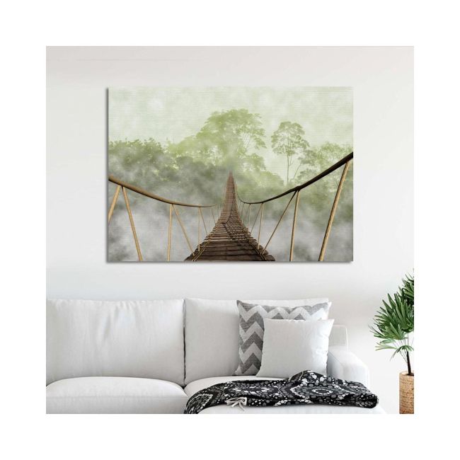 Πίνακας σε καμβά Προσφορά 150x100 Γέφυρα στη ζούγκλα, Jungle bridge