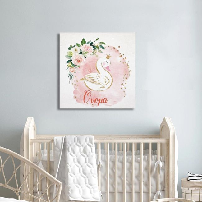 Kids canvas print Swan with flowers View 5