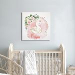Kids canvas print Swan with flowers View 5