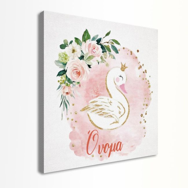 Kids canvas print Swan with flowers View 6