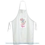 Christening apron printed for godparents, watercolor Elephant girly with flowers