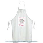 Christening apron printed for godparents, Pink elephant watercolor 3