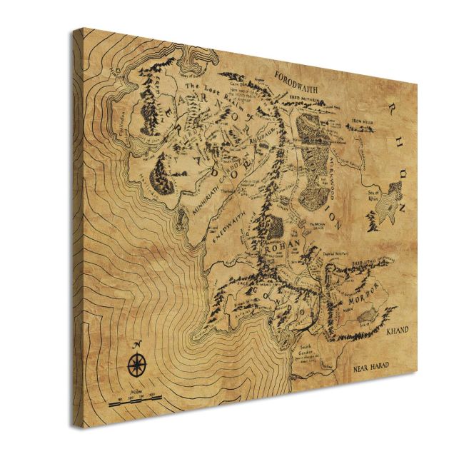 Middle Earth map reart canvas print Framed canvas View 4