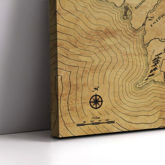 Middle Earth map reart canvas print Framed canvas View 5