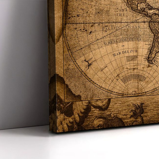 Canvas print Retro world map Framed canvas View 5