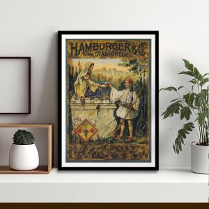 Vintage poster HAMBURGER AND Co  Poster with black frame View 1