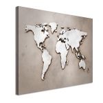 Canvas print World map 3d illustration Framed canvas View 4