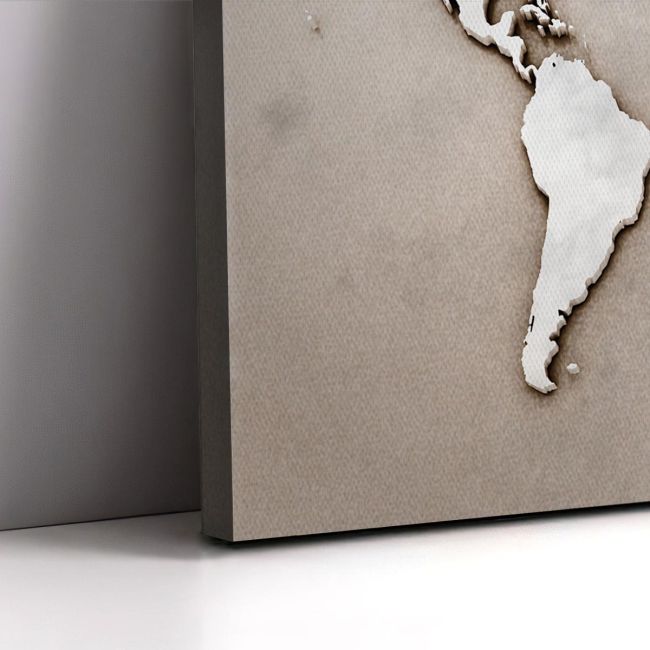 Πίνακας σε καμβά χάρτης παγκόσμιος World map 3d illustration Καμβάς τελαρωμένος Όψη 5