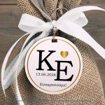 Καρτελάκια ευχαριστήρια Γάμου Minimal Αρχικά 4 Ø Όψη 1