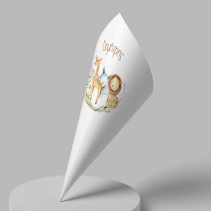 Paper candy cones  Elegant painted animals 18 ↕ View 1