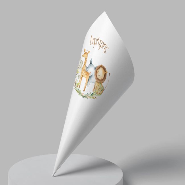 Paper candy cones  Elegant painted animals 18 ↕ View 1