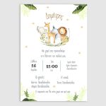 Baptism party invitation Elegant painted animals 9x13 ▯ View 4