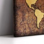 Canvas print world map rusty gold Framed canvas View 5