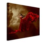 Πίνακας σε καμβά Woman in red dress horizontal Καμβάς τελαρωμένος Όψη 4