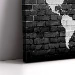 Canvas print Bricks World Map White on Black Framed canvas View 5
