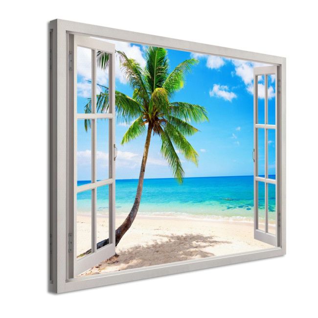 Πίνακας σε καμβά Φοίνικας Palm tree view Καμβάς τελαρωμένος Όψη 4