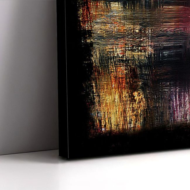 Πίνακας σε καμβά Abstract red yellow black οριζόντιος Καμβάς τελαρωμένος Όψη 5