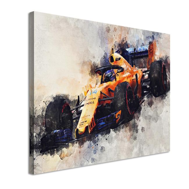 Πίνακας σε καμβά Alonso in F1 Καμβάς τελαρωμένος Όψη 4