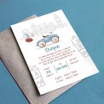 Baptism party invitation, Elegant painted animals
