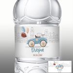 Αυτοκόλλητη ετικέτα Αυτοκίνητο στην πόλη  με όνομα και ημερομηνία 9.5x4.5 ▭ Όψη 8