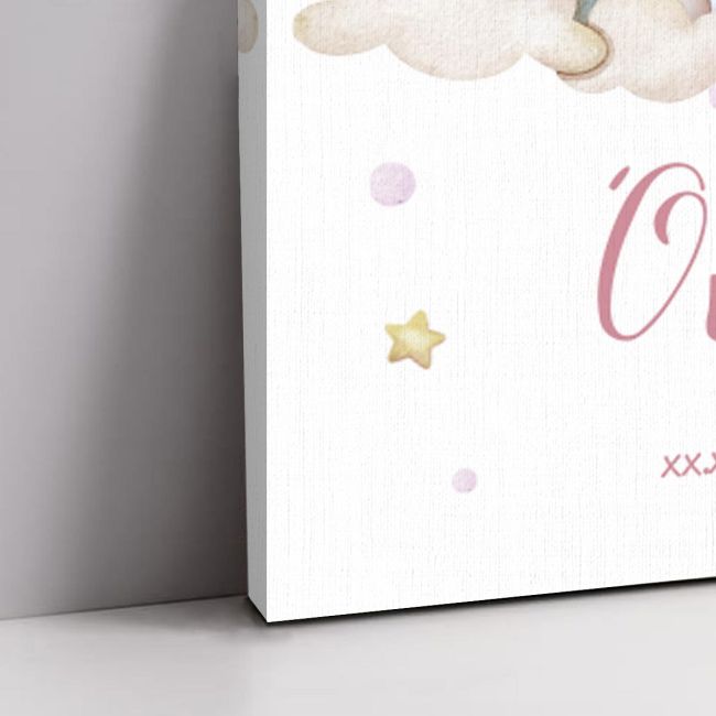 Πίνακας σε καμβά βάπτισης Ουράνιο τόξο ζωγραφιστό με σύννεφα και φωτογραφία Καμβάς τελαρωμένος Όψη 5