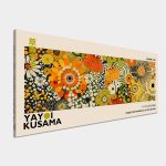 Πίνακας ζωγραφικής A field of flowers IV reart (original YAYOI Kusama) πανοραμικός Καμβάς τελαρωμένος Όψη 5