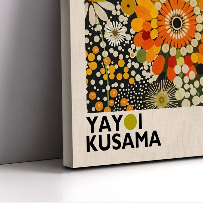 Πίνακας ζωγραφικής A field of flowers IV reart (original YAYOI Kusama) πανοραμικός Καμβάς τελαρωμένος Όψη 6