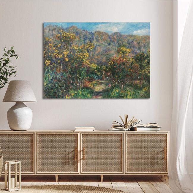 Πίνακας ζωγραφικής Landscape with mimosas Renoir A. Καμβάς τελαρωμένος Όψη 2