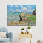 Canvas print The cliff walk at Pourville Monet Framed canvas View 1