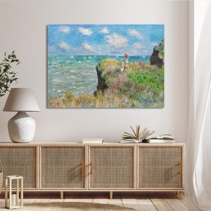 Canvas print The cliff walk at Pourville Monet Framed canvas View 1 2