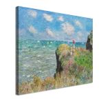 Πίνακας ζωγραφικής The cliff walk at Pourville Monet Καμβάς τελαρωμένος Όψη 4