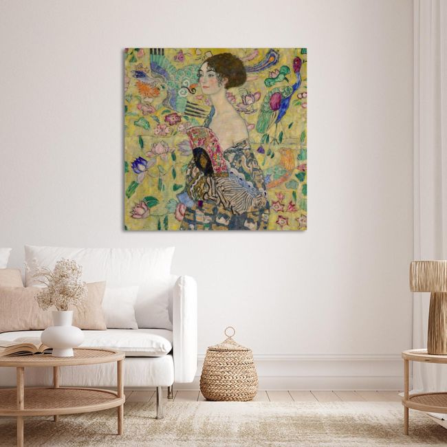 Canvas print Lady with a fan Klimt G Framed canvas View 4