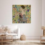 Canvas print Lady with a fan Klimt G Framed canvas View 4