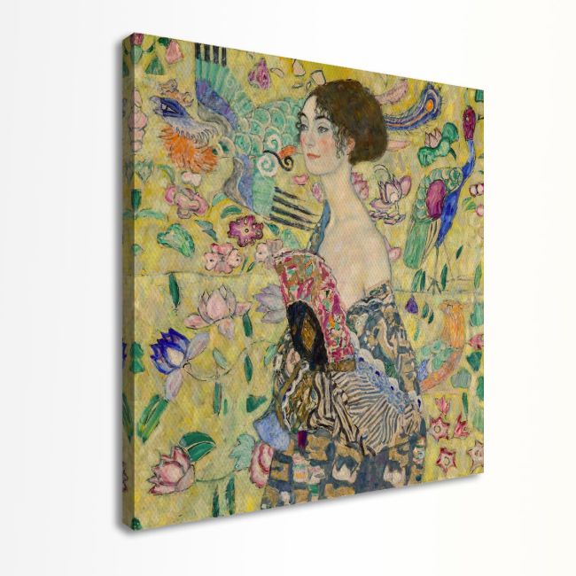 Canvas print Lady with a fan Klimt G Framed canvas View 5