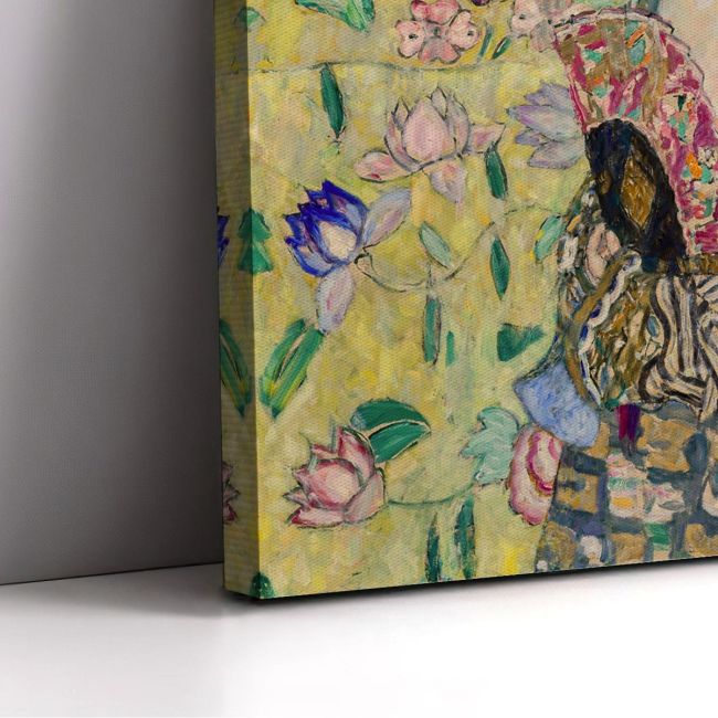 Πίνακας ζωγραφικής Lady with a fan Klimt G. Καμβάς τελαρωμένος Όψη 6