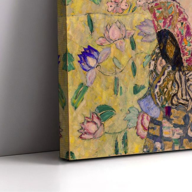 Canvas print Lady with a fan I portrait Klimt G Framed canvas View 6
