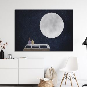 Canvas print Under the full moon Framed canvas View 1