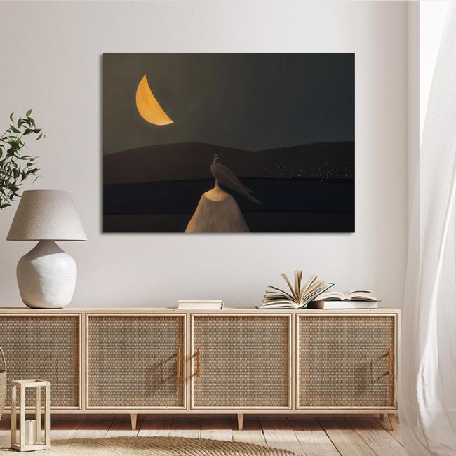 Πίνακας σε καμβά Under the half moon Καμβάς τελαρωμένος Όψη 2