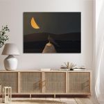 Πίνακας σε καμβά Under the half moon Καμβάς τελαρωμένος Όψη 2