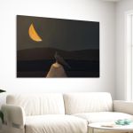 Πίνακας σε καμβά Under the half moon Καμβάς τελαρωμένος Όψη 3