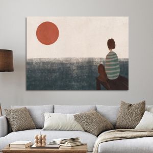 Πίνακας σε καμβά Gazing the horizon Καμβάς τελαρωμένος Όψη 1