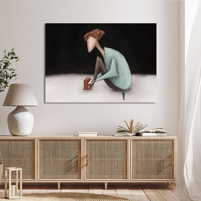 Canvas print The lonely pianist Framed canvas View 2