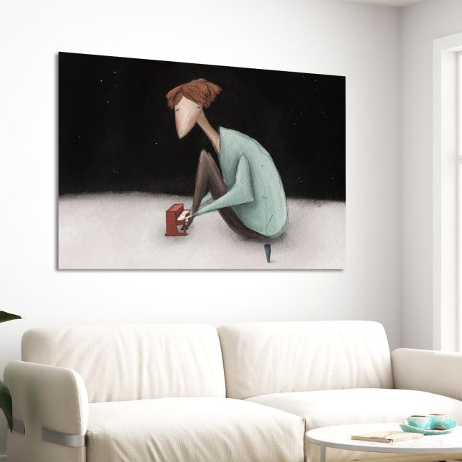 Canvas print The lonely pianist Framed canvas View 3